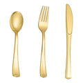 N9R 160pcs Gold Plastic Silverware - Gold Plastic Utensils Set - Tableware Flatware Kit 80 Forks, 40 Spoons, 40 Knives Disposable Cutlery Set for Party, Wedding, Birthday - color: Gold-160Pack