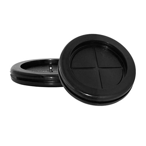 Flyshop 4-Pack Round Rubber Hole Plugs, 42 mm 1-5/8" Drill Hole, 35 mm 1-3/8" ID, Black Double-Sided Synthetic Rubber Grommets Wire Protection - size: 1-21/32" (Drill Hole Size)