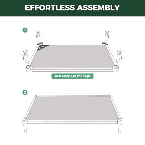 FXW TitanNest Chew-Proof Elevated Dog Bed, Raised Cot for Indoor/Outdoor/Camping Use, Durable & Waterproof Cooling Pet Bed for Extra Large Dogs, 56.0" L x 31.0" W x 7.3" H, Black - size: X-large Dog (56.0"l X 31.0"w X 7.3"h)
