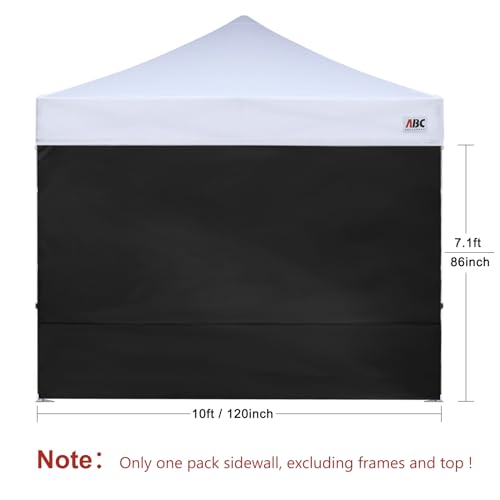 ABCCANOPY Instant Canopy SunWall 10x10 FT, 1 Pack Sidewall Only, No Frame or Top, Black - color: Black, size: 10x10