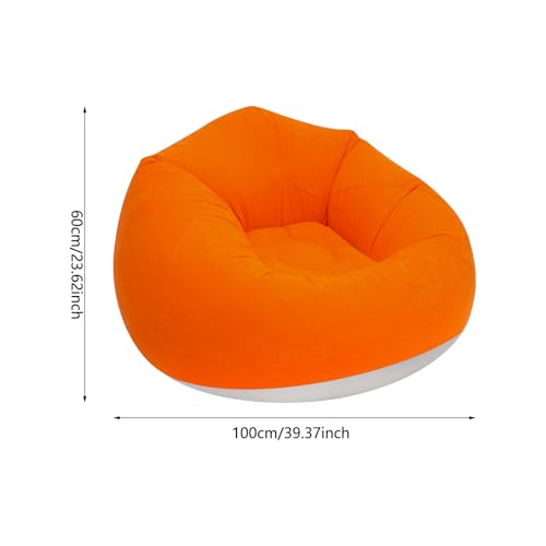 9 Pieces Inflatable Sofa with 2 Foot Pumps, Inflatable Chairs for Adults Kids, Blow Up Couch Camping Lounger, 264LBS Portable Air Sofa for Indoor Outdoor Party, Orange