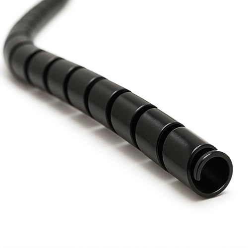 Electriduct 5/8 Inch Heavy Duty Spiral Wrap HDPE Flexible Plastic Cable Sleeve Hose Protector 25 Feet - Black - color: Black, size: 0.64 in - 25 ft