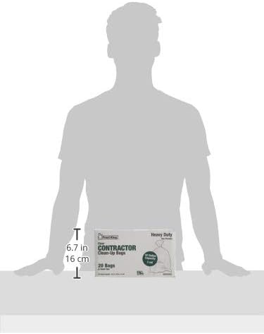Frost King CB3250 Boxed Heavy Duty Contractor Clean-Up Bags, 32 inch x 50 inch x 3 Mil., 20 Bags, Clear, 1 Count (Pack of 1)