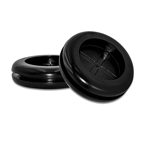 Flyshop 4-Pack Round Double-Sided Black 30 mm 1-3/16" Rubber Grommet, 25 mm 1" ID, Hole Grommet Synthetic Rubber Grommets Wire Protection - size: 1-3/16" (30mm) Drill Hole