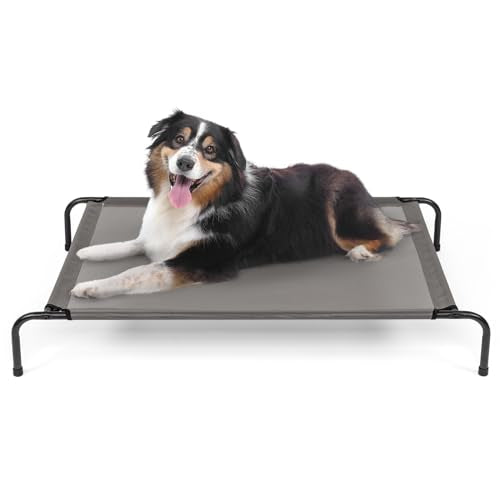 Cooling Elevated Dog Bed for Indoor and Outdoor,50" D x 31" W x 8" H (Gray) - color: Gray