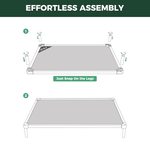 FXW TitanNest Chew-Proof Elevated Dog Bed, Raised Cot for Indoor/Outdoor/Camping Use, Durable & Waterproof Cooling Pet Bed for Medium Dogs, 41.0" L x 27.0" W x 5.0" H, Black - size: Medium Dog (41.0"l X 27.0"w X 5.0"h)