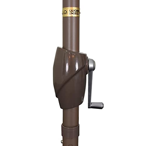 California Umbrella 9' Rd Pacific Trail Series Aluminum Patio Umbrella, Crank Lift, Push Button Tilt, Black Finish, Sunbrella Cabana Classic Fabric - color: Cabana Classic