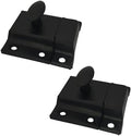 QCAA Oval Turn Cabinet Latch, for Cupboard & Other Furniture, Large, Matte Black, Made in Taiwan, 2 Pack