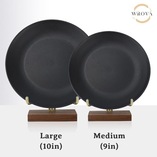 Wrova Wheat Straw Dinner Plates 10 Inch Unbreakable Set of 8 - Dishwasher & Microwave Safe Plastic Plates Reusable - Lightweight Plates for kitchen,camping,salad - Black to Grey - color: Black/Deep Gray/Gray, size: 10 inch