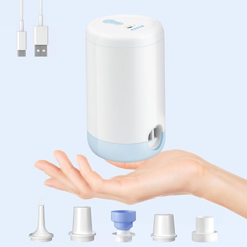 RovPool Electric Air Pump for Inflatables,Portable Air Pump with 5 Nozzles,Mini Air Pump with 1500mAh Battery,4kPa Quick-Fill Air Mattress Pump,Inflator Deflator Air Pumps for Pool Floats,Sleeping Pad