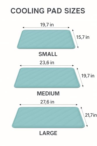Blue Cooling Mat & Sleeping Pad | Water Absorption | Safe Materials | Easy Carry & Clean | Ideal Cooling Pad for Dogs and Cats | Perfect for Camping, Crates, and Pet Beds | 27.6"L x 21.7"W x 0.8"Th - size: Large