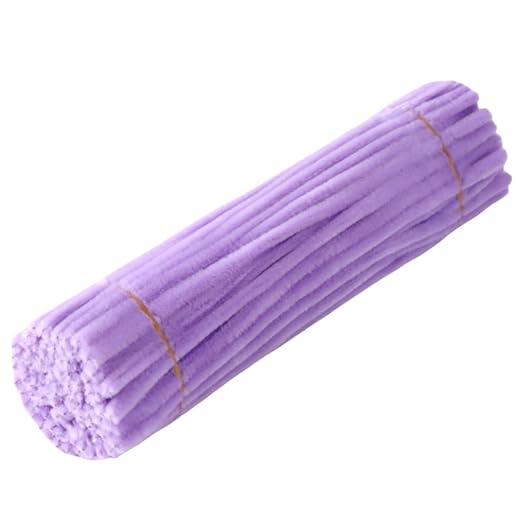 100 Pieces Pipe Cleaners Chenille Stem, Pastel Candy Color Pipe Cleaners Set for Pipe Cleaners DIY Arts Crafts Decorations, Chenille Stems Pipe Cleaners (Light Purple)