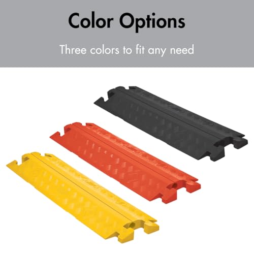 Checkers 1 Channel Industrial Drive Over Cable Protector, Drop in for 2.25" Lines, 23k/Axle Load Capacity Hose and Cable Ramp for Heavy Duty Equipment, Made in The USA, Yellow, CP1X225-GP-Y - color: Yellow, style: Drop In