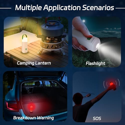 Camping Lantern, 350 Hours Running Time Rechargeable Lantern, 3200mAh Lantern Flashlight with 4 Modes, Waterproof Tent Light for Hiking, Emergency, Power Outages (Green 1PK) - style: Green