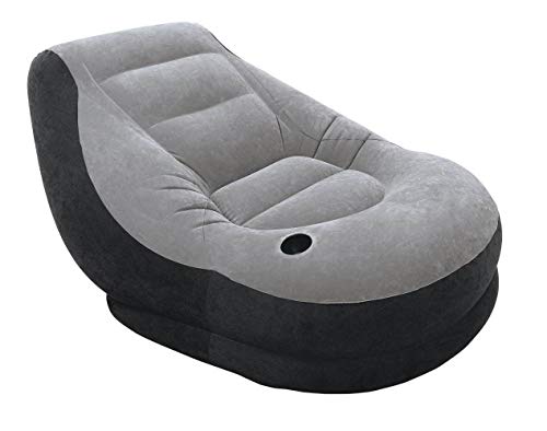 Intex Inflatable Corner Living Room Neutral Sectional Sofa & Lounge Chair Set