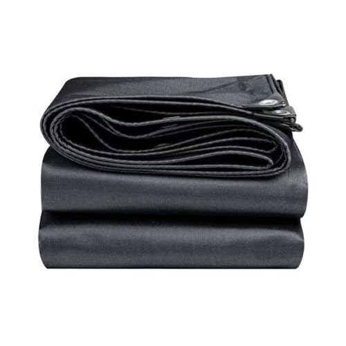 12 x 16ft Tarps Heavy Duty Thick Waterproof, Poly Canopy Black Tent Shelter Cover, 16 Oz Tarpaulin Shade, Rip and Tear Proof, UV Resistant Tarpaulin with Grommets and Reinforced Edges - color: Black, size: 12 x 16ft
