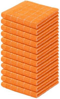 Homaxy 100% Cotton Terry Kitchen Dish Cloths, Ultra Soft and Absorbent Dish Towels for Kitchen, Perfect for Drying and Washing Dishes, 12 Pack, 12 x 12 Inches, Orange