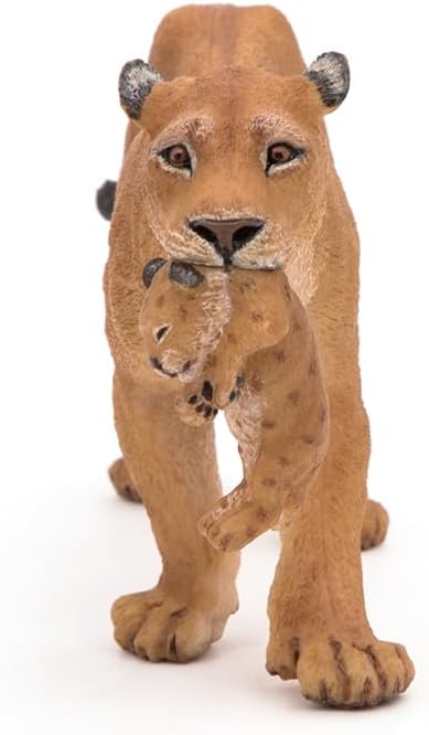 Papo Wild Animal Kingdom Figure, Lioness with Cub, Multicolor (50043) , 6.5cm
