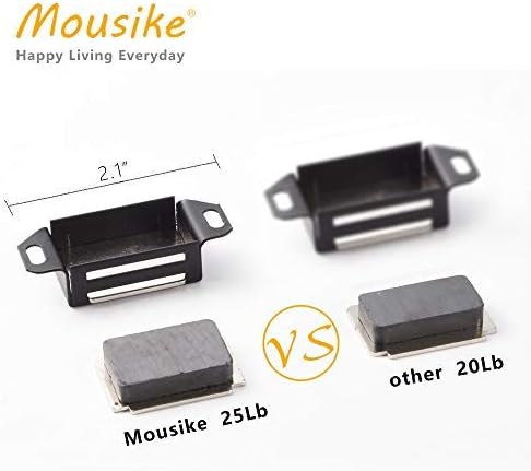 Mousike Cabinet Magnets 30lb Black Door Magnets with Strong Magnetic for Kitchen Cupboard Wardrobe Closet Cabinet Door Drawer Latch 6 Pack