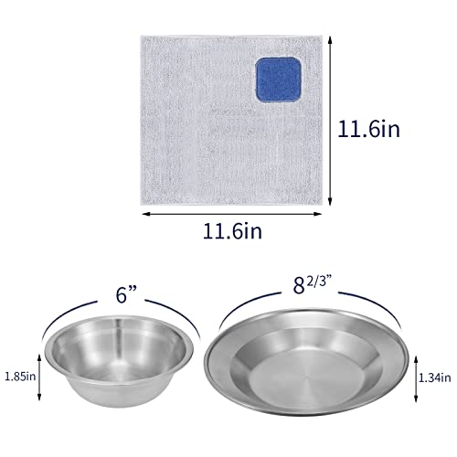 Outdoor Camping Mess Kit - 1 to 2 persons Camping Dishes Includes Cups, Bowls, Dishes, Knives, Forks, Spoons, Etc, Camping Dinnerware Set with Mesh Bag is Easy to Carry Camping Tableware Set - color: 1 person set black