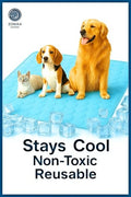 Blue Cooling Mat & Sleeping Pad | Water Absorption | Safe Materials | Easy Carry & Clean | Ideal Cooling Pad for Dogs and Cats | Perfect for Camping, Crates, and Pet Beds | 27.6"L x 21.7"W x 0.8"Th - size: Large