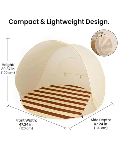 Ultraviolet Protection Pop-up Beach Tent, UPF 50+ Instant Easy Setup Sun Shelter Portable Lightweight Beach Canopy with Carry Bag Waterproof Windproof for 2-4 Person Beach Camping Picnic Backyard (#B) - color: #B