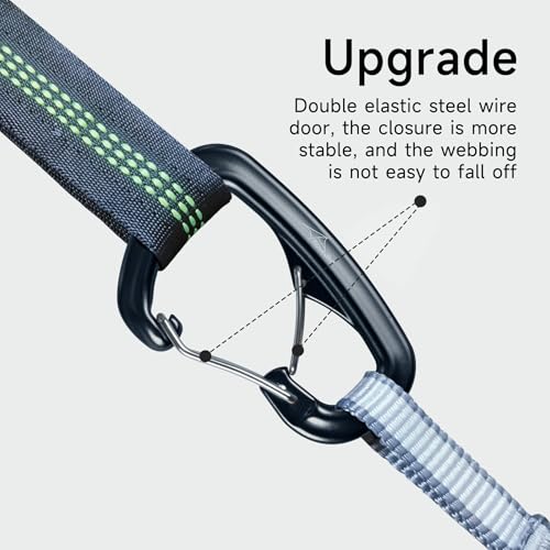 Heavy Duty Carabiner Clip Hook 8KN (1763 lbs), 2 PCS Ultra-Light Aluminum Caribeaners with Double Door D Ring Shape, for Hammock, Camping, Hiking, Backpacking, Dog Leash, Keychain Clip - style: 2#Black-4pc