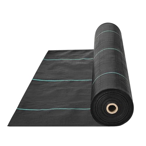 VEVOR Weed Barrier Landscape Fabric, 3x300 FT Heavy Duty Garden Weed Fabric, 3.2Oz Woven Weed Control Fabric, Weed Blocker Mat, Easy Setup, Durable PP Gardening Fabric for Driveway Ground Cover, Black - size: 3FT*300FT-3.2OZ