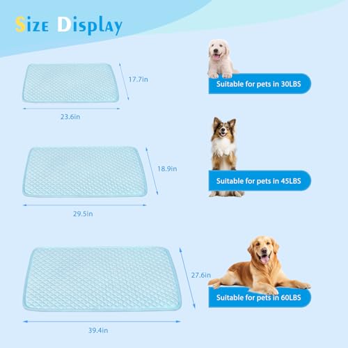 Dog Cooling Mat, Comfortable Pet Cooling Pad for Dogs Cats, Q-Max>0.4 Washable Cool Fiber Portable for Indoor Outdoor Car Seats - size: Small