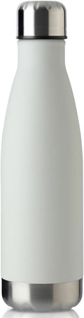 MEWAY 17oz Sport Water Bottle Vacuum Insulated Stainless Steel Leak-Proof Double Wall Cola Shape Water Bottle,Keep Drinks Hot & Cold(White,1 Pack)