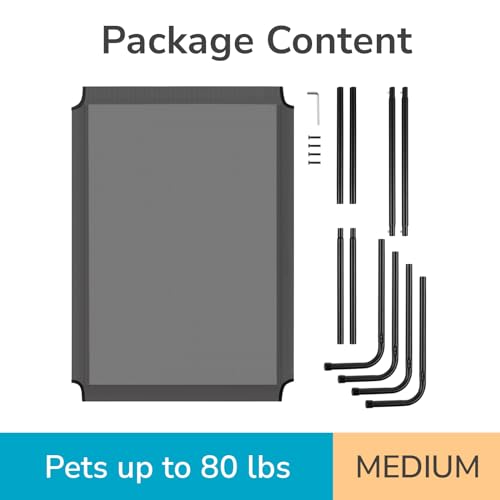 Cooling Elevated Dog Bed for Indoor and Outdoor,50" D x 31" W x 8" H (Gray) - color: Gray