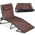 Best Choice Products Patio Chaise Lounge Chair, Portable Outdoor Folding Recliner for Lawn, w/ 8 Positions, Handles, 300lb Capacity - Brown - color: Brown