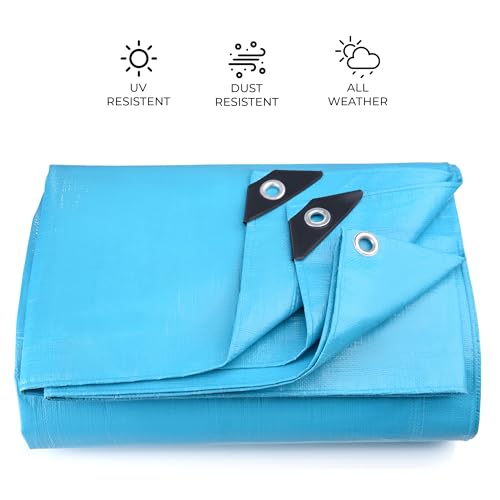 Tarps Heavy Duty Waterproof 16x20-12 mil Thick Camping Tent - Blue Tarp 16x20 UV Resistant, Rip & Tear Proof with Metal Grommets – Multipurpose Use for Camping, Tent, Boat, RV, Car, & Pool Cover - size: 16'x20'