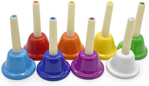 ENNBOM Hand Bell Shake 8 Notes Diatonic Metal Hand Bell Kit Rhythm