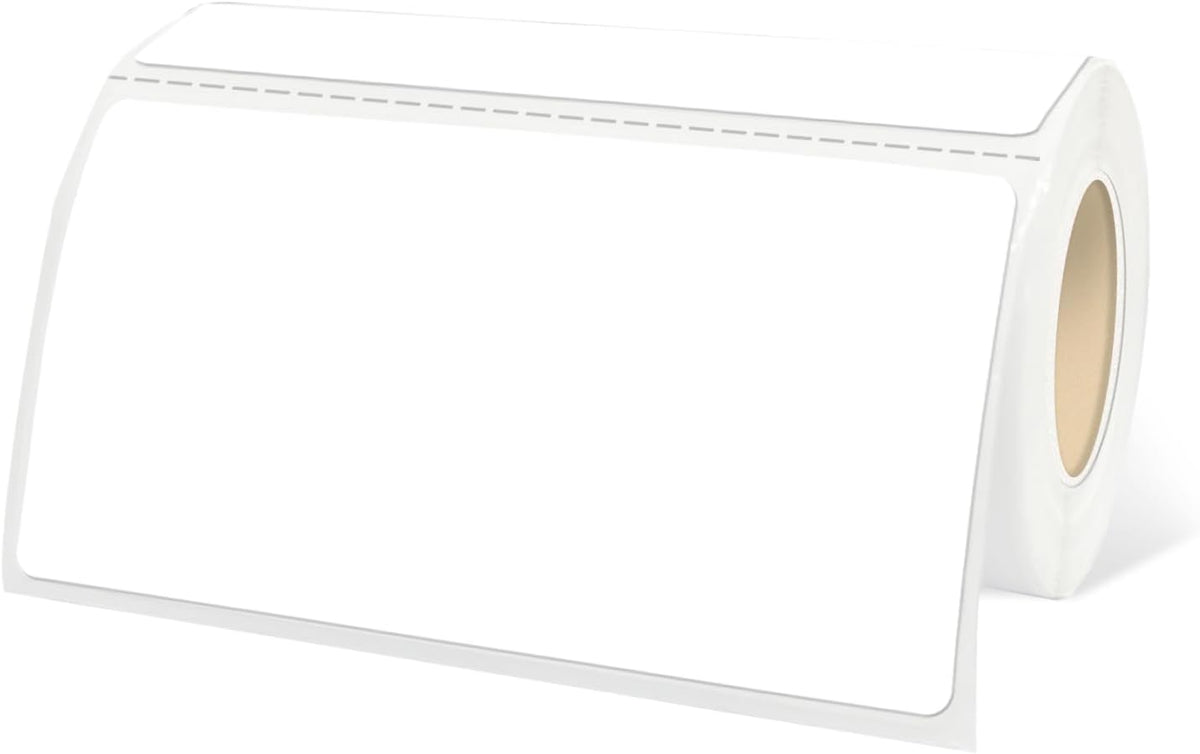 2×4 Inch White Removable Thermal Labels,Waterproof Thermal Label,250 Sheets per Roll with Perforated Lines