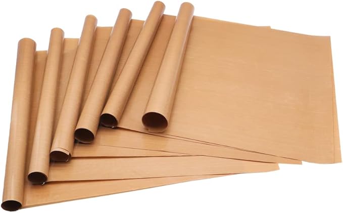 6pcs 16" x 20" PTFE Coated Sheet, Fiberglass Fabric, 5 Mil Heat Press Cover Reusable Sheets for Heat Transfer Print, Bulk Tool
