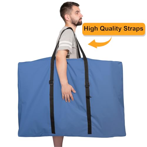 Large Outside Folding Chair Storage Bag with Zipper and Handles, 600D Folding Chair Carry Bag for Zero Gravity Chair, Portable Folding Lounge Chair Carrying Bags, 43" L x 11" W x 29" H (Blue - 1 Pack) - color: Blue - 1 Pack