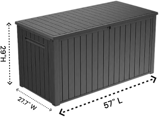 170-Gallon Outdoor Storage Deck Box, Weather-Resistant, (Graphite)