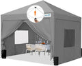 Quictent Privacy 8x8 Pop up Canopy Tent with Sidewalls and Roll-up Ventilated Windows, One Person Easy Setup, Outdoor Commercial Gazebo Shelter Enclosed Waterproof, Bonus 4 Sandbags - color: Gray, size: 8x8ft