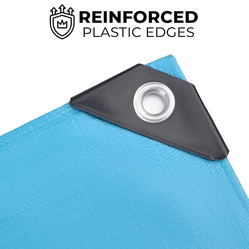 Tarps Heavy Duty Waterproof 16x20-12 mil Thick Camping Tent - Blue Tarp 16x20 UV Resistant, Rip & Tear Proof with Metal Grommets – Multipurpose Use for Camping, Tent, Boat, RV, Car, & Pool Cover - size: 16'x20'
