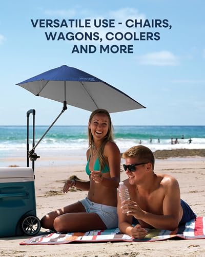 Sport-Brella Versa-Brella SPF 50+ Adjustable Umbrella with Universal Clamp - color: Black-White, style: REG