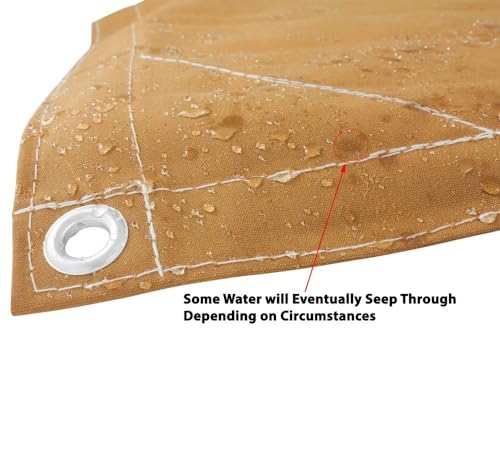 Mytee Products (4 Pack) 6' x 8' Tan Canvas Tarp 12oz Heavy Duty Water Resistant - color: Tan (4 Pcs), size: 6' x 8'