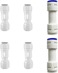 NSF 1/4" & 3/8" One Way Check Valve for Water Line 1/4" & 3/8" Reverse Osmosis Water Filter Push to Connect RO Fittings, Plastic Quick Connect Check Valve (4 pcs+2 pcs)