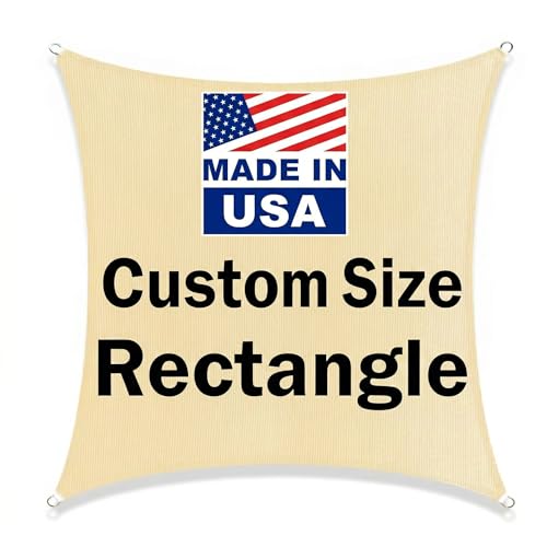 Shade&Beyond Shade Sail 24'X24' Rectangle Light Grey Breathable UV Block Outdoor Canopy for Backyard Patio Pergola Garden Deck(We Make Custom Size)