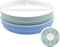 Elk and Friends Kids 7.8” Porcelain Divided Plates with Silicone Suction Sleeves | Suitable for Kids/Toddlers | Microwave & Dishwasher Safe | Non Slip | Snack Dishes | 2 Pack