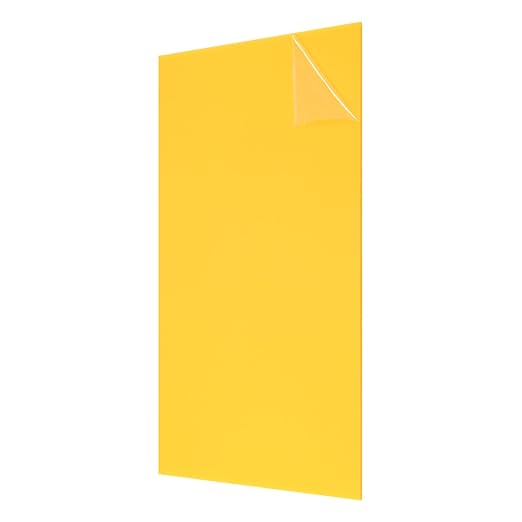 uxcell Acrylic Sheets 12x8 Inch Acrylic Panel 1/8 Inch-3mm Plastic Board for Picture Frames Sign Holders DIY Display Projects Craft, Yellow