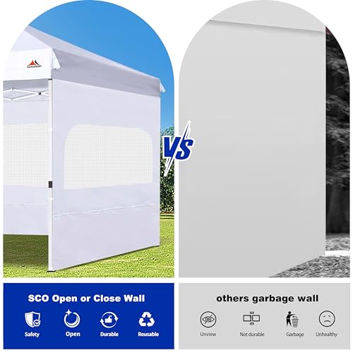SCOCANOPY Sunwall for 10x10 Canopy Frame with Zipper, 3Pack Sunwalls Only, (White) - color: White, size: 10X10