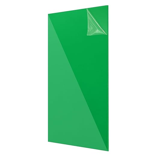 uxcell Acrylic Sheets 12x8 Inch Acrylic Panel 1/8 Inch-3mm Plastic Board for Picture Frames Sign Holders DIY Display Projects Craft, Clear Green