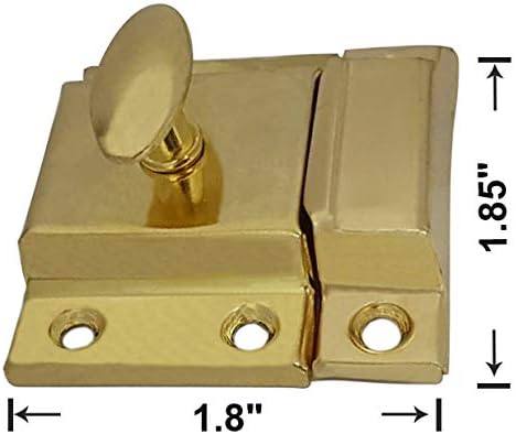 QCAA Oval Turn Cabinet Latch, for Cupboard & Other Furniture, Small, Brass Plated, Made in Taiwan, 4 Pack