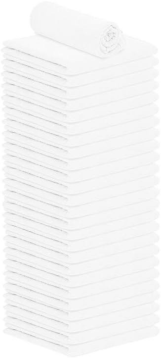 Cotton Shop Towels - Pack of 25 Cleaning Rags 12'' x 14'' - Super Soft and Absorbent Shop Rags for Cleaning House - Multipurpose Towels for Automobiles, Industries, Garage